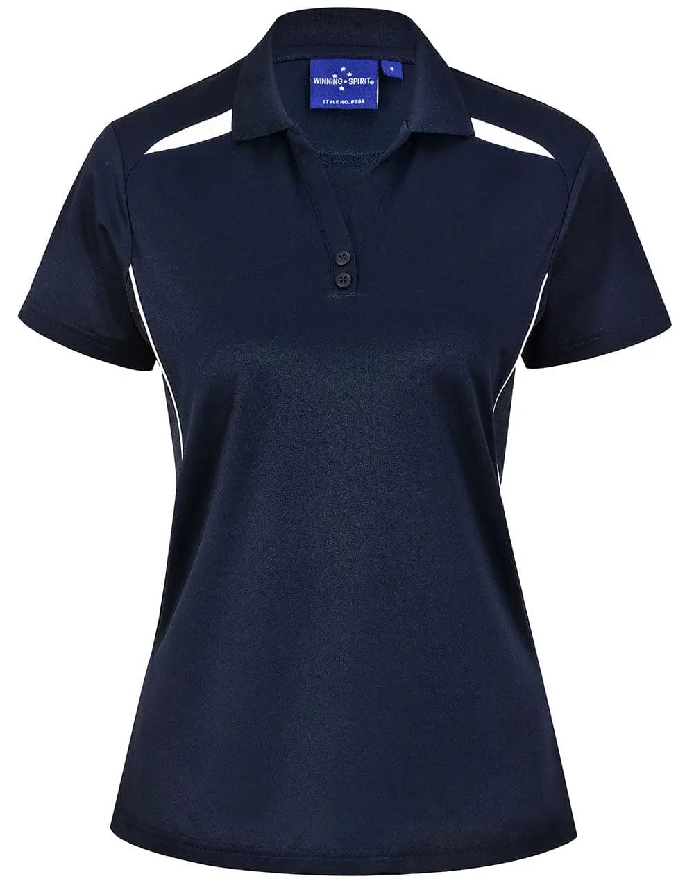Women's Sustainable Poly/Cotton Contrast Polo Shirt PS94 Casual Wear Winning Spirit Navy/White 6